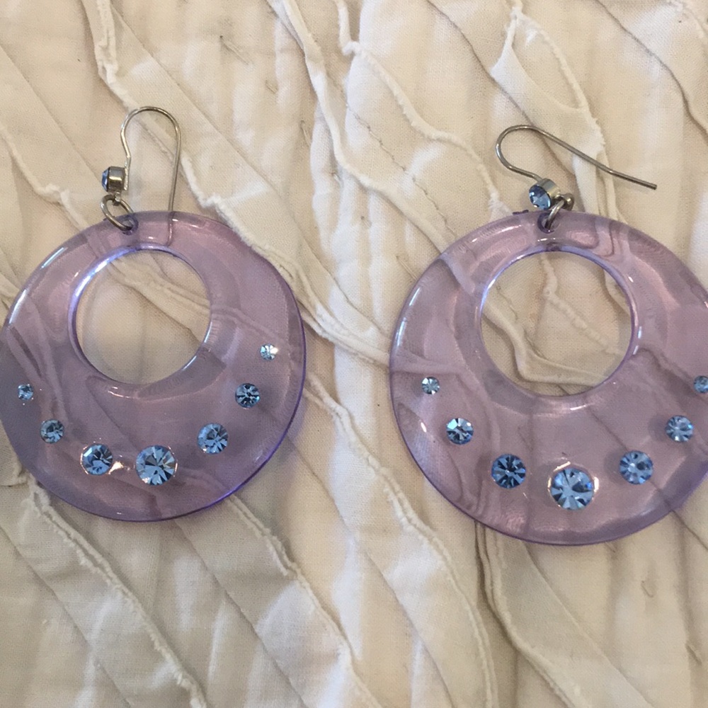 Blue hoop earrings